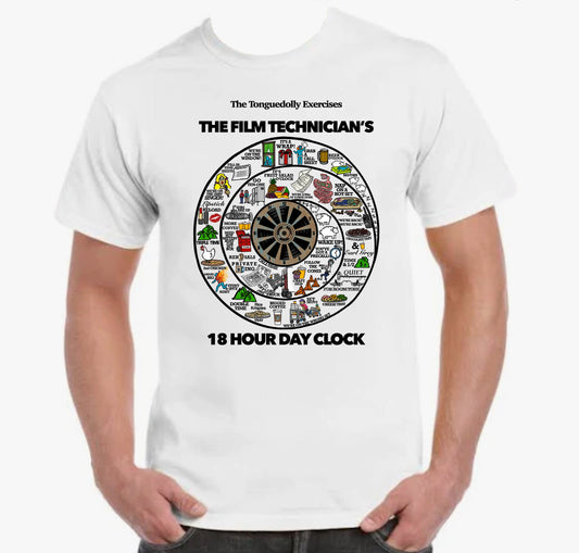 The Tonguedolly Exercises, 18hr Day Clock, No BG,Gildan 5000 Cotton, Adult Unisex T-Shirt, FRONT PRINT